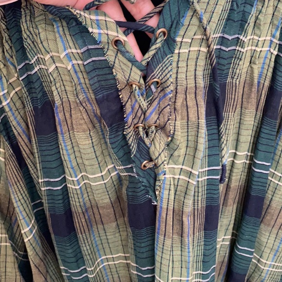 Free People Flannel-Patterned Blouse - Picture 4 of 5